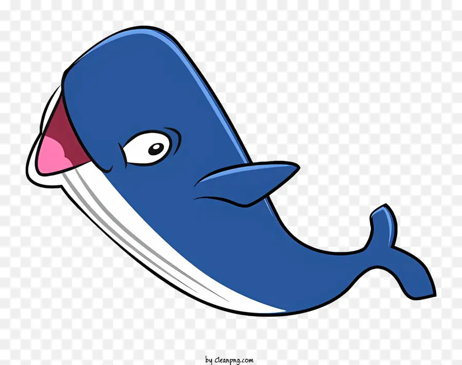 Cartoon balena dei denti da cartone animato a bocca aperta - Balena da cartone animato con corpo grande e bocca aperta