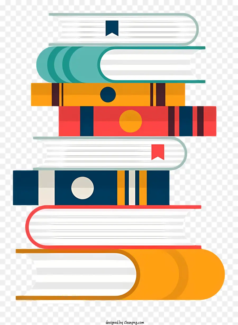 pila di libri - Stack di libri su sfondo nero, colorato, organizzato