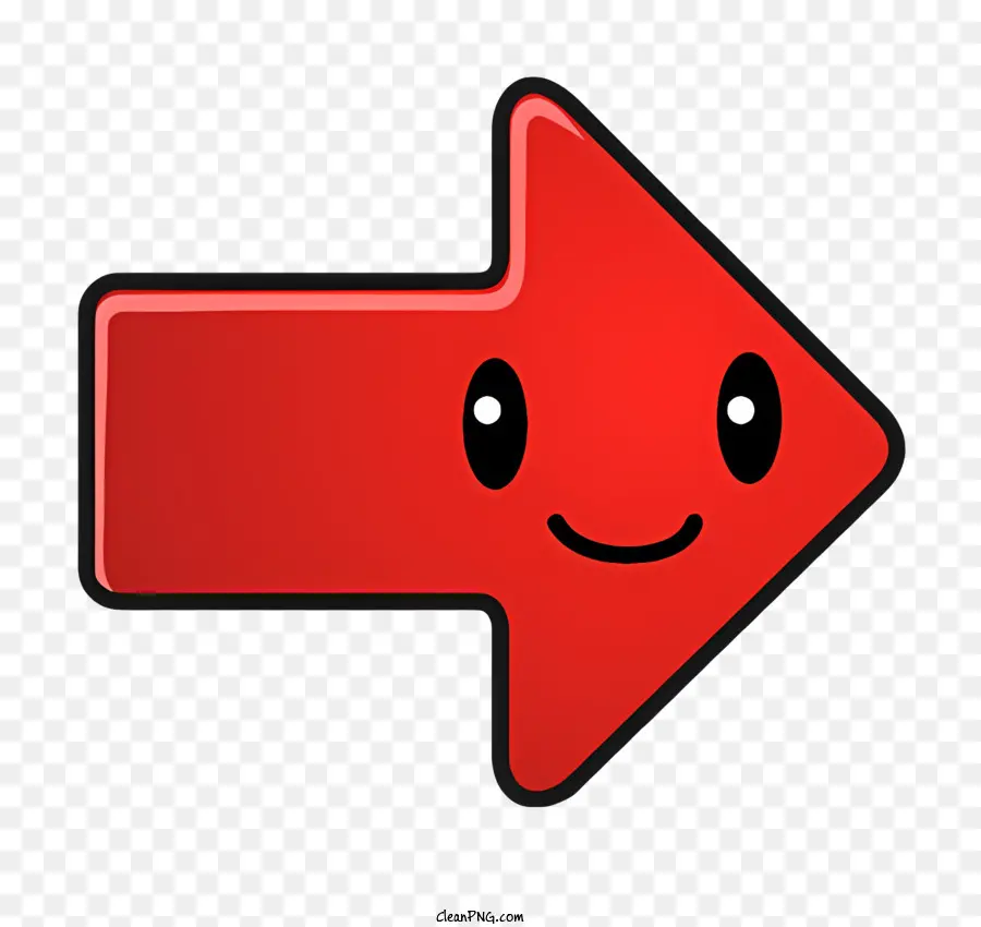 Roter Pfeil - Roter Pfeil mit Smiley -Gesicht zeigt nach rechts