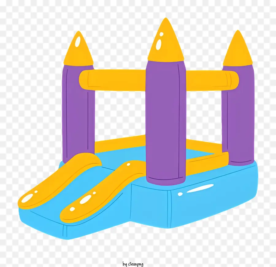 Bounce House Bounce Castle Trẻ em Slide dành cho trẻ em Slide màu cam và vàng - Lâu đài nảy với bảng màu tím và vàng