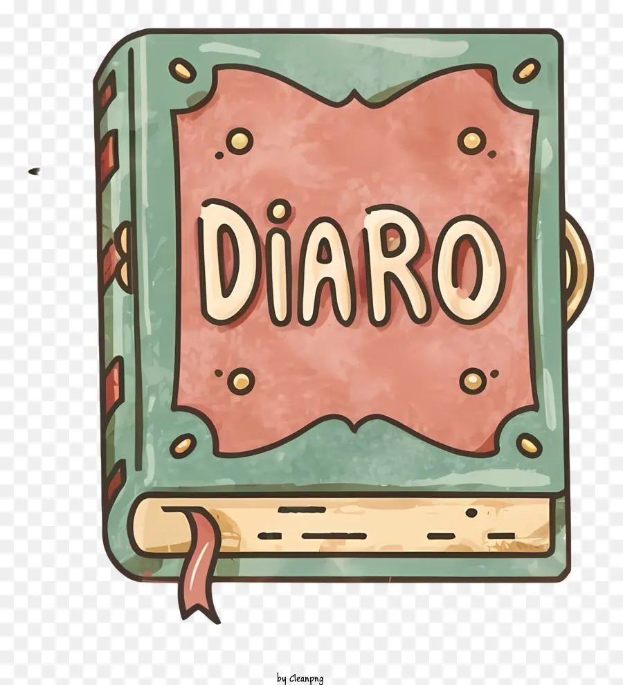Cartoon Digital Design Vintage Book Diaro usurato - Libro vintage colorato 