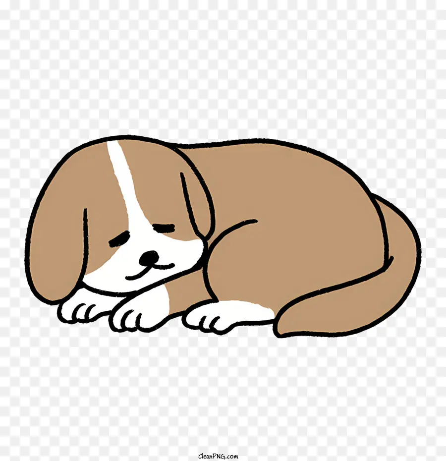 cane cartone animato - Cane da cartone animato che dorme con gli occhi chiusi