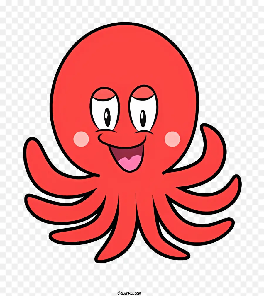 Cartoon Red Crab lächelnd Kreb - Lächelndes rotes Krabben im schwarzen Hintergrund winkt