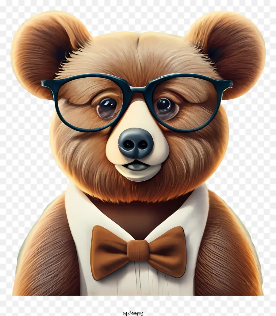 Cartoonbär im Anzug freundlich Bären Illustration Brauner Bär - Freundlicher Bär im Geschäftskleid, der den Zuschauer betrachtet
