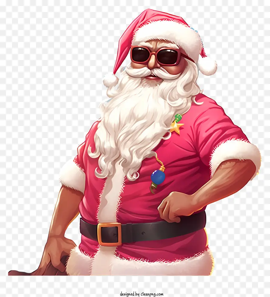 babbo natale - Babbo Natale sorridente con occhiali da sole con sigaretta