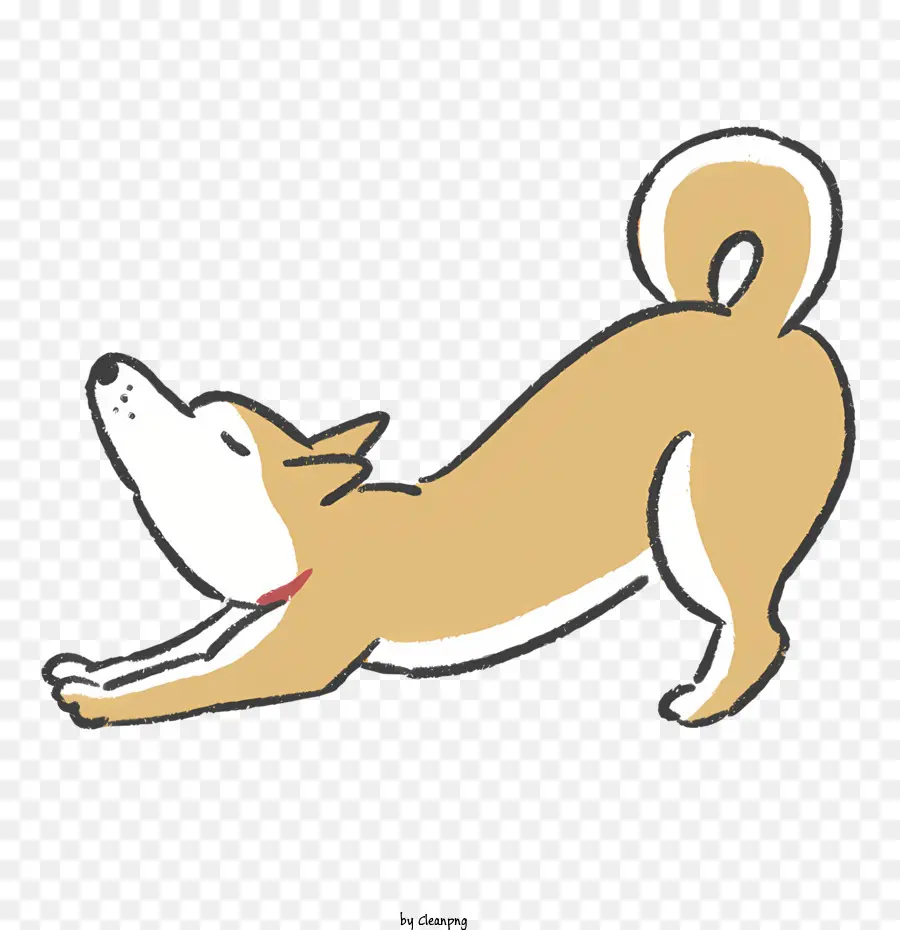 cane cartone animato - Cartoon Brown Dog seduto, rivolto a destra, amichevole