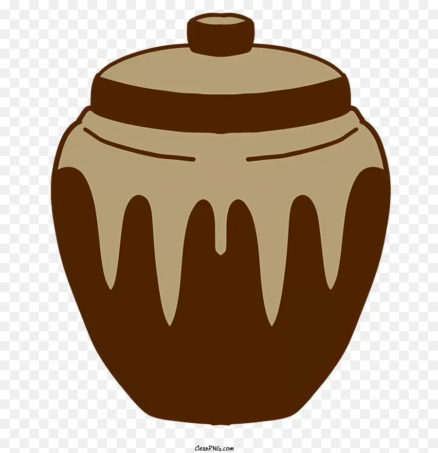 cartoon brown pot large opening small opening wide opening