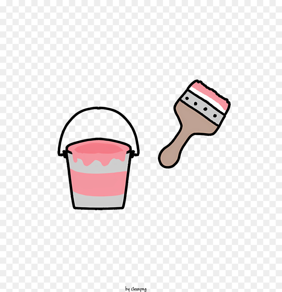 Pink paint in cup with paint brush png download - 3072*3072 - Free