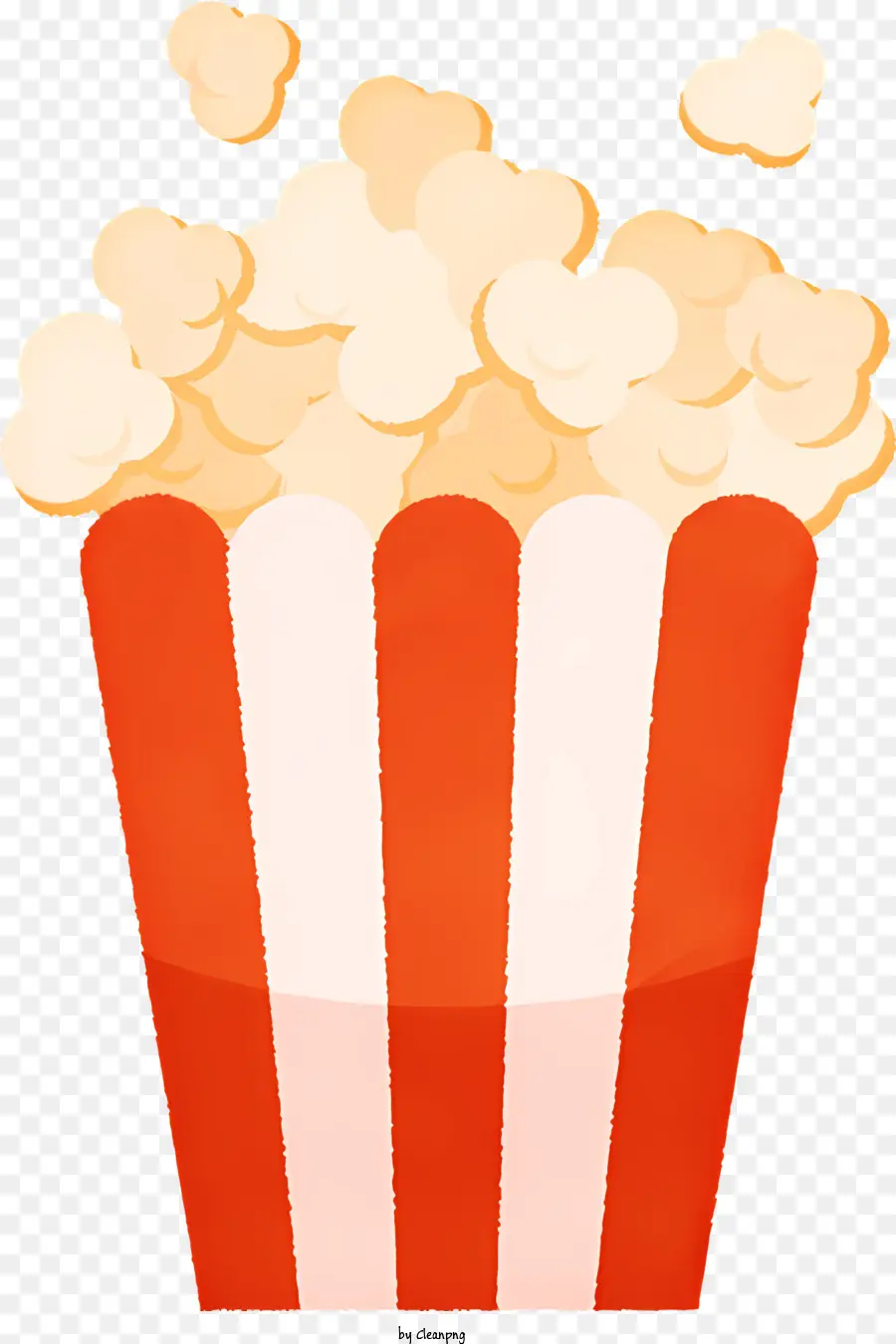 sfondo bianco - Scatola popcorn rossa e bianca con popcorn galleggiante