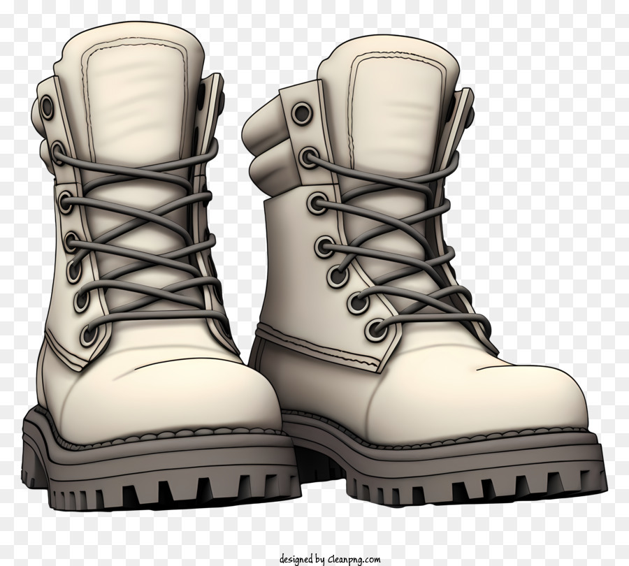 Realistische Winterstiefel weiße Stiefel Gummi-Sohle-Stiefel runde Zehenstiefel Schnürstiefel - Weiße Stiefel mit Gummi, die für Aktivitäten im Freien geeignet sind