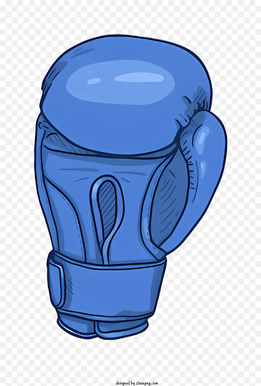 Boxhandschuhe - Zeichnung des blauen Boxhandschuhs mit Metallschnalle