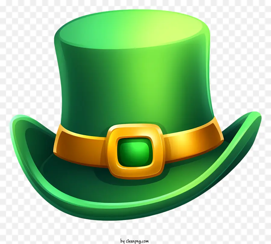 biểu tượng cảm xúc st. 
Patrick's Day Elements Green Top Hat Golden Buckle Band - Hình ảnh chiếc mũ màu xanh lá cây với khóa vàng