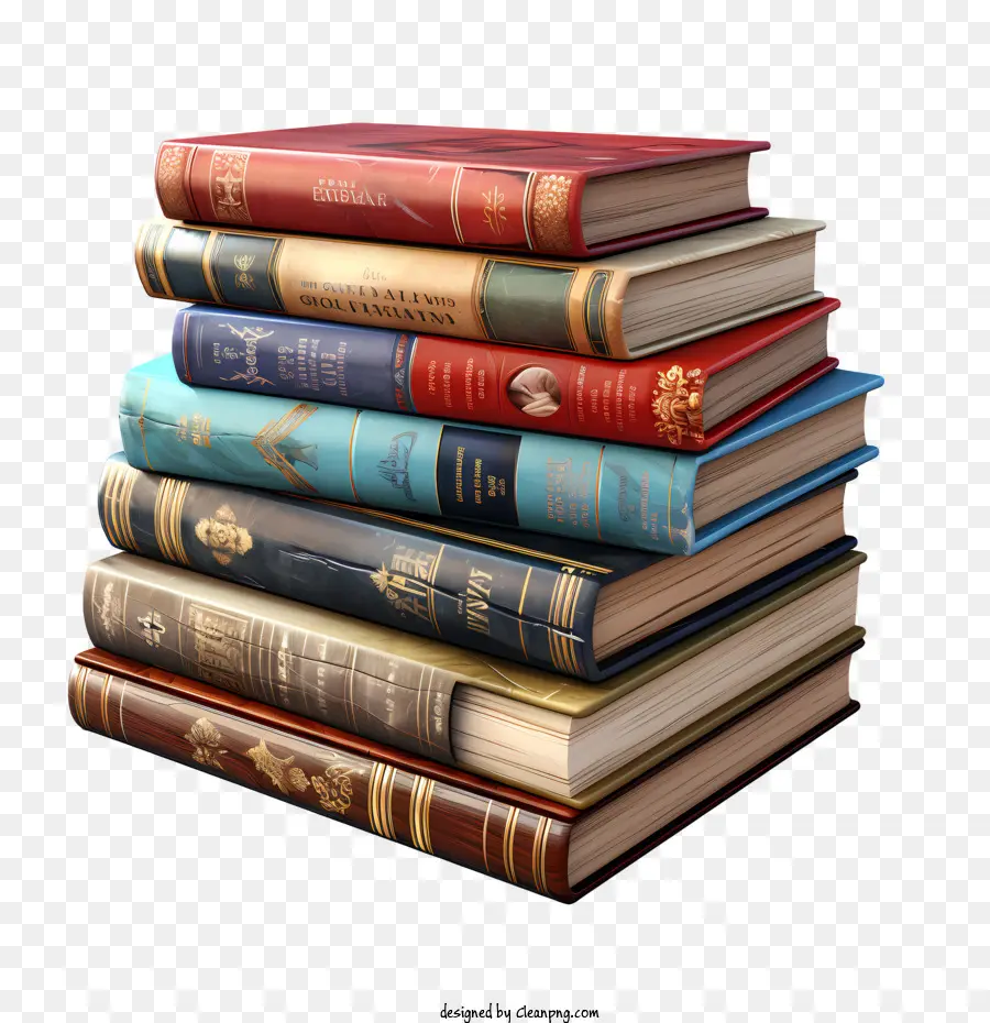 pila di libri - Pila di vecchi libri, usurati e sbrindellati