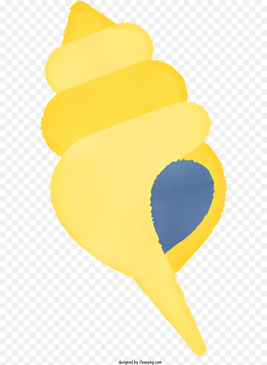 Cartoon guscio giallo guscio blu con guscio blu chiuso - Guscio giallo con punto blu, superficie liscia