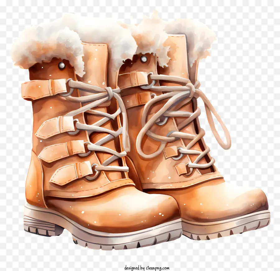 Boots mùa đông Boots của phụ nữ giày lót đôi giày màu nâu Boots - Giày lót lông màu nâu ấm cúng với chi tiết cung