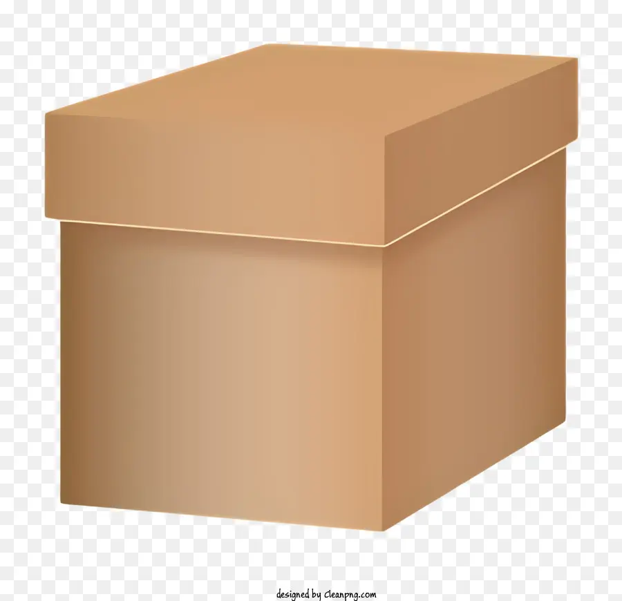 Box Öffnen Sie eine Kartonbox Brauner Kartonbox mit Klappschacht - Leere offene Kartonbox auf schwarzem Hintergrund