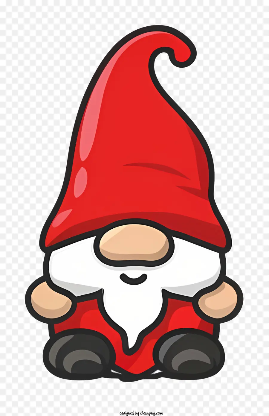 cartone animato cartone animato gnome cappello rosso la barba bianca gnomo triste - Cartoon gnome con cappello rosso, espressione triste