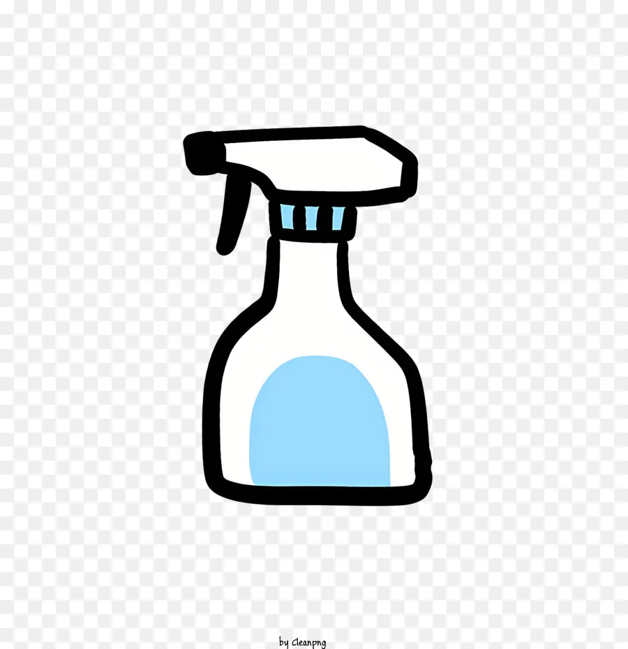 Cartoon Glasflasche Blaue Flüssigspraydüse weiß - Glasflasche mit blauer Flüssigkeit und Sprühdüse