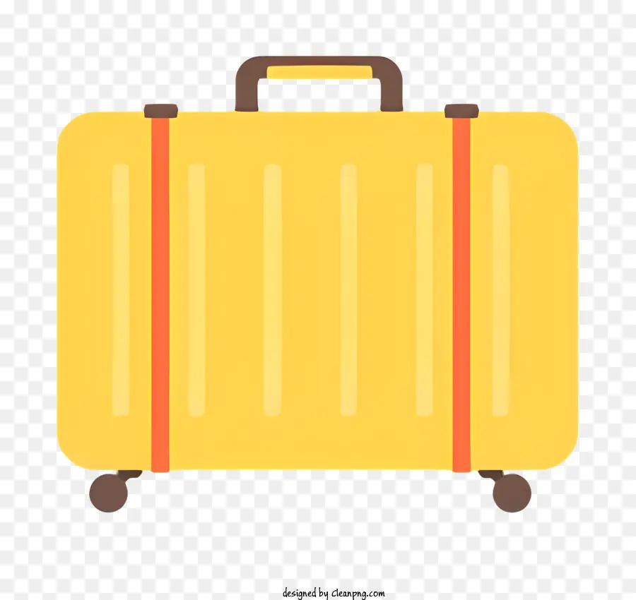 Reisegepäck - Gelber Stoffkoffer mit offenen Inhalten und Gurten