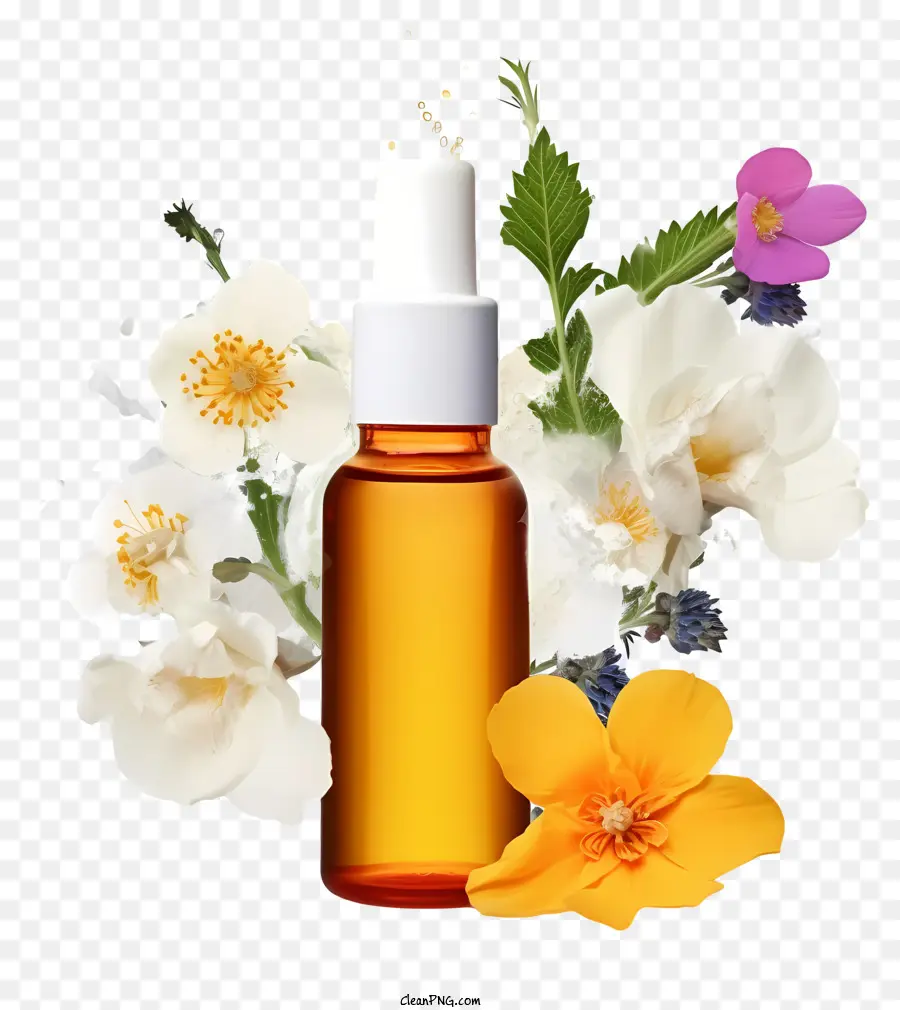 realistic flower essences therapy essential oil 100% pure clear plastic bottle cross-shaped cap
