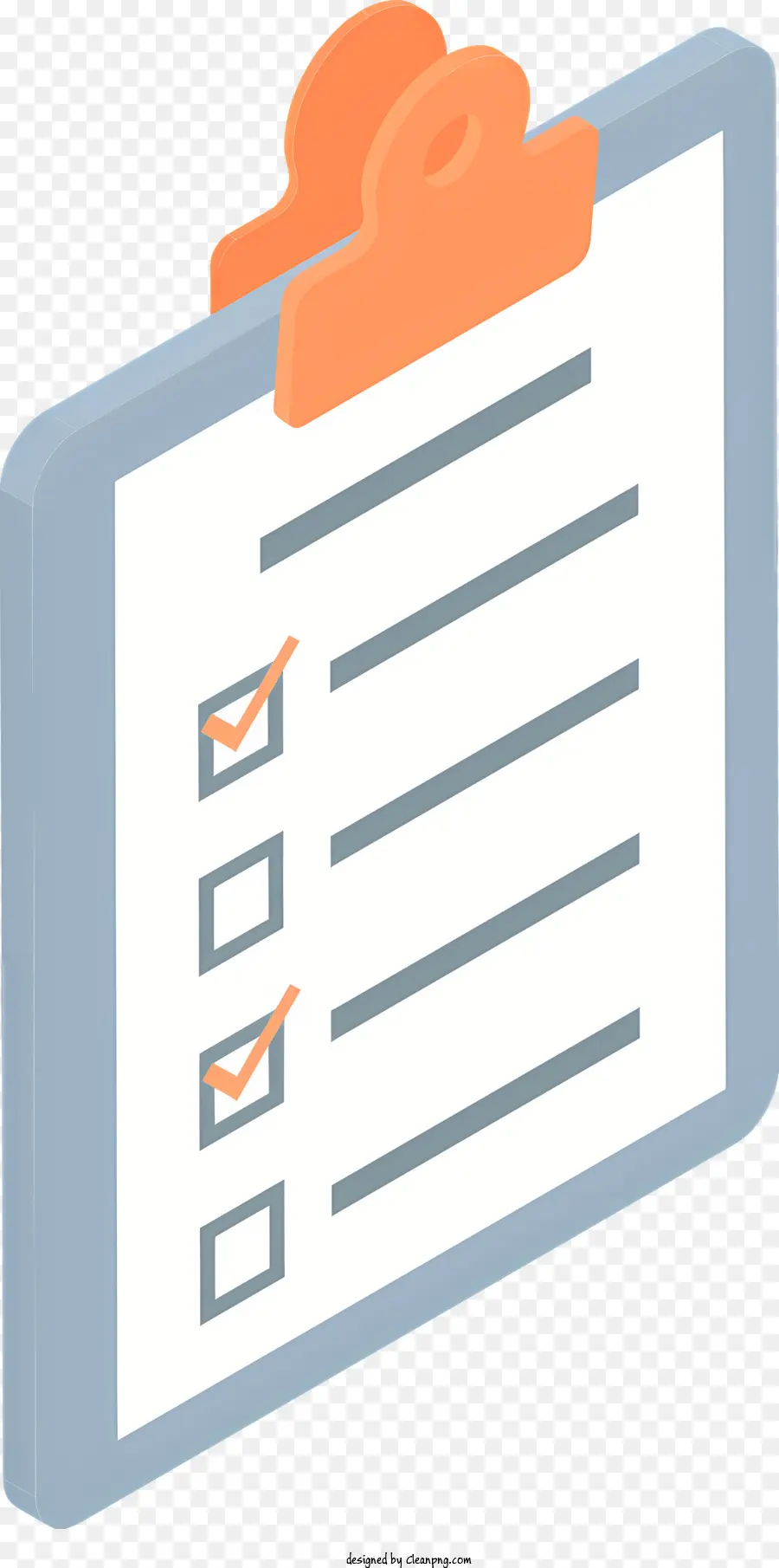Checkliste - Öffnen Sie die Zwischenablage mit ausgefüllter Checkliste und Checkmark