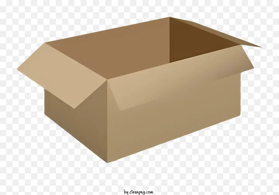 scatola di cartone - Immagine: Open Brown Cardboard Box su sfondo nero