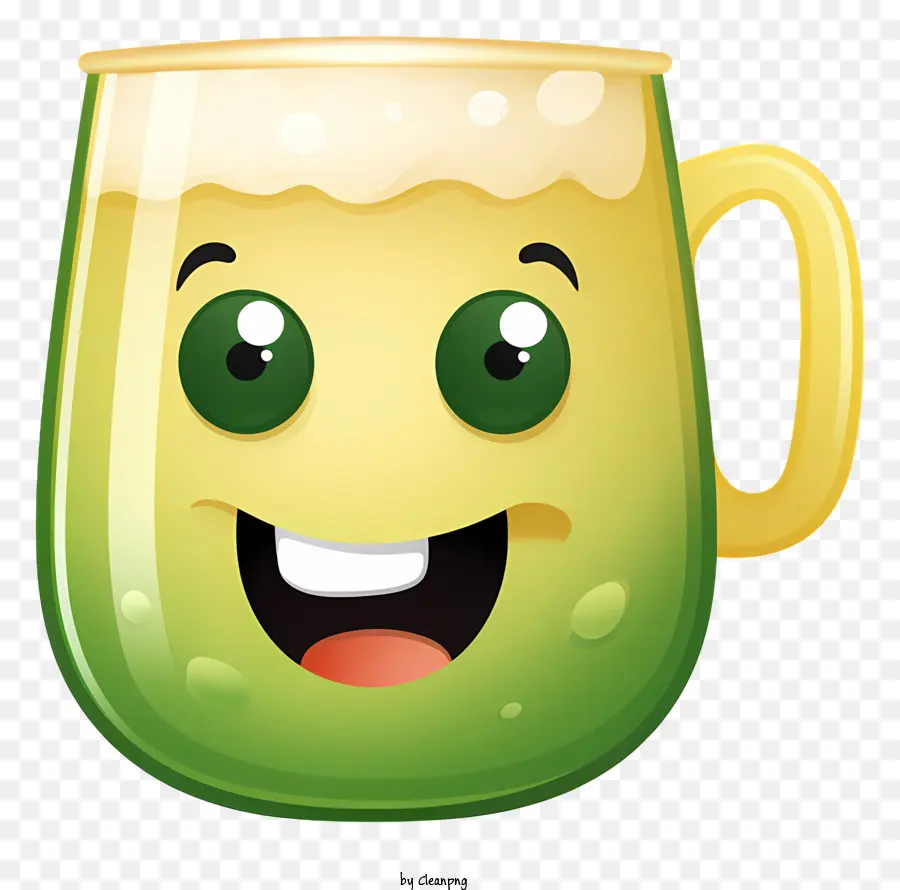 emoji st. patrick's day elements green beer mug smiling beer mug glass beer mug