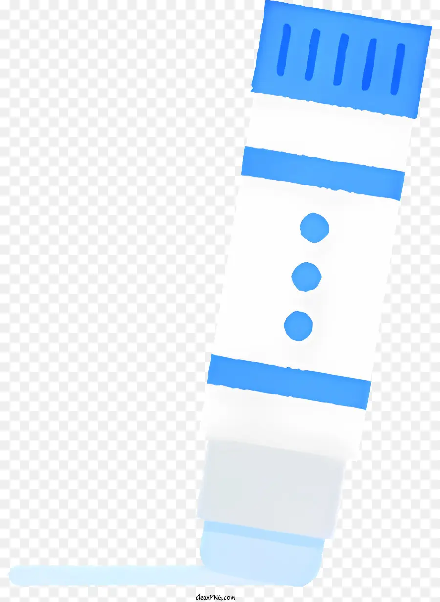 Cartoon -Lackrohrblau -Weiß -Lackrohr aus Farbe blau und weiße Muster - Blau -weiß gestreifte Farbrohr mit Fleck
