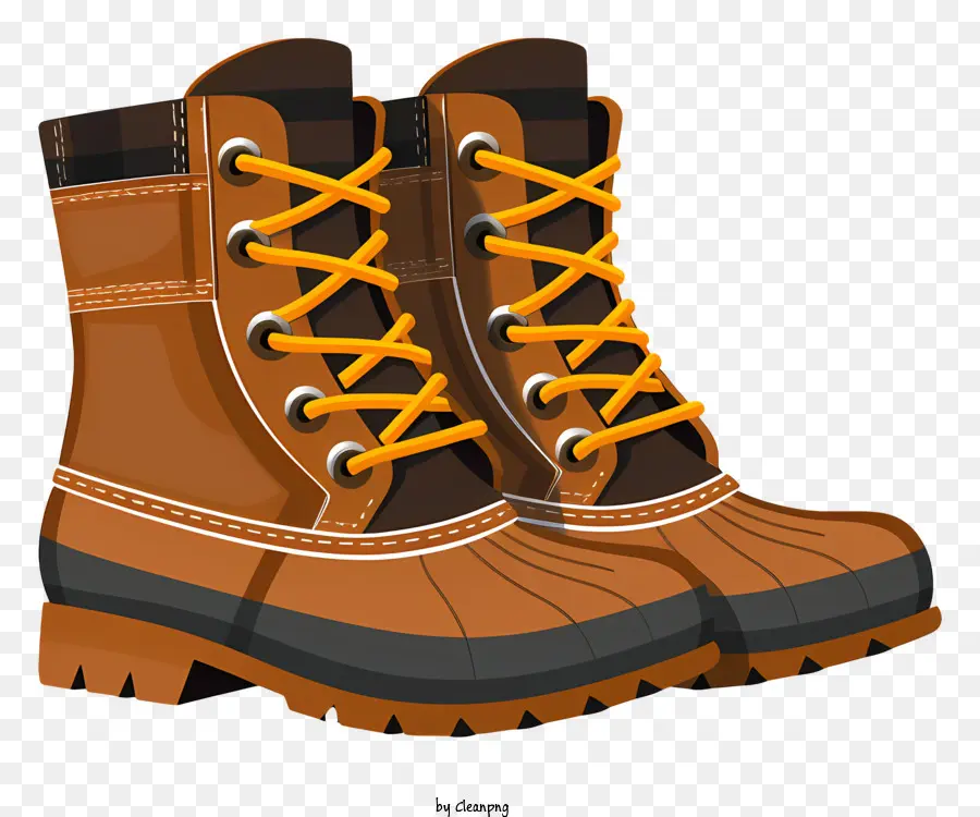 Boots mùa đông Boots Boots Brown Boots thời tiết lạnh bốt mùa đông - Băng tuyết bền, ấm, nâu với dây buộc màu cam