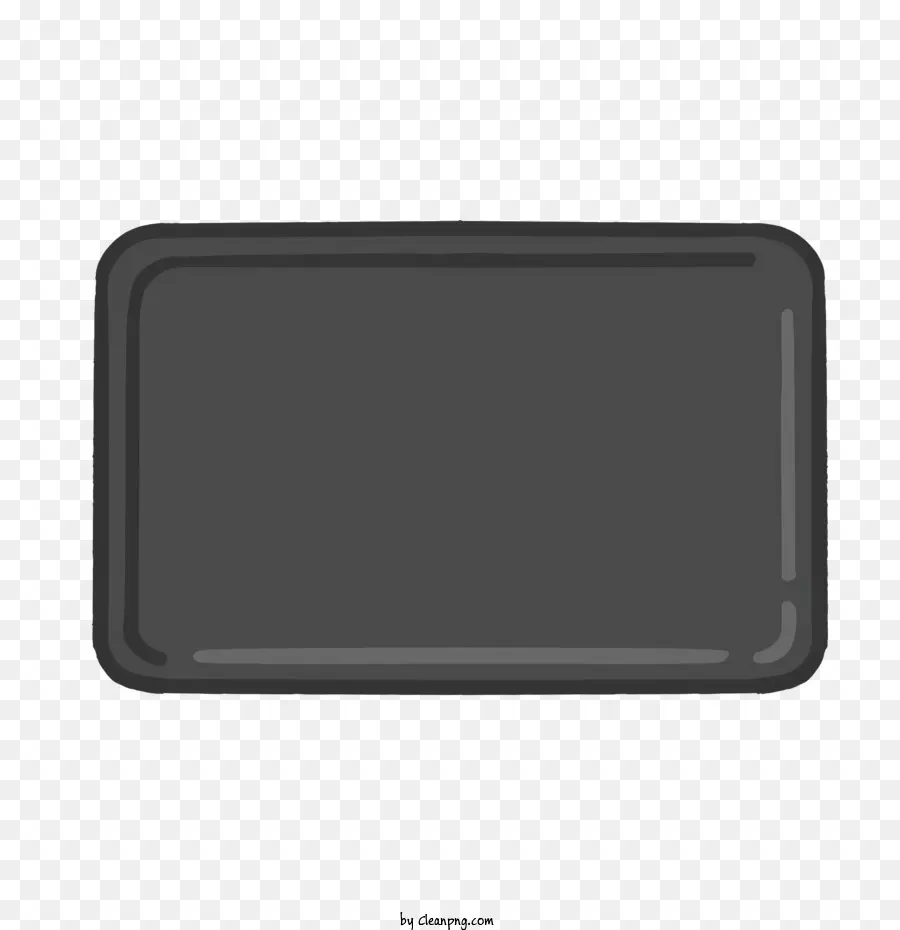 Cartoon Black Tablett Rechteckige Tablett glatte Oberfläche glänzende Tablett - Schwarzes rechteckiges Tablett, glatte glänzende Oberfläche, keine Details