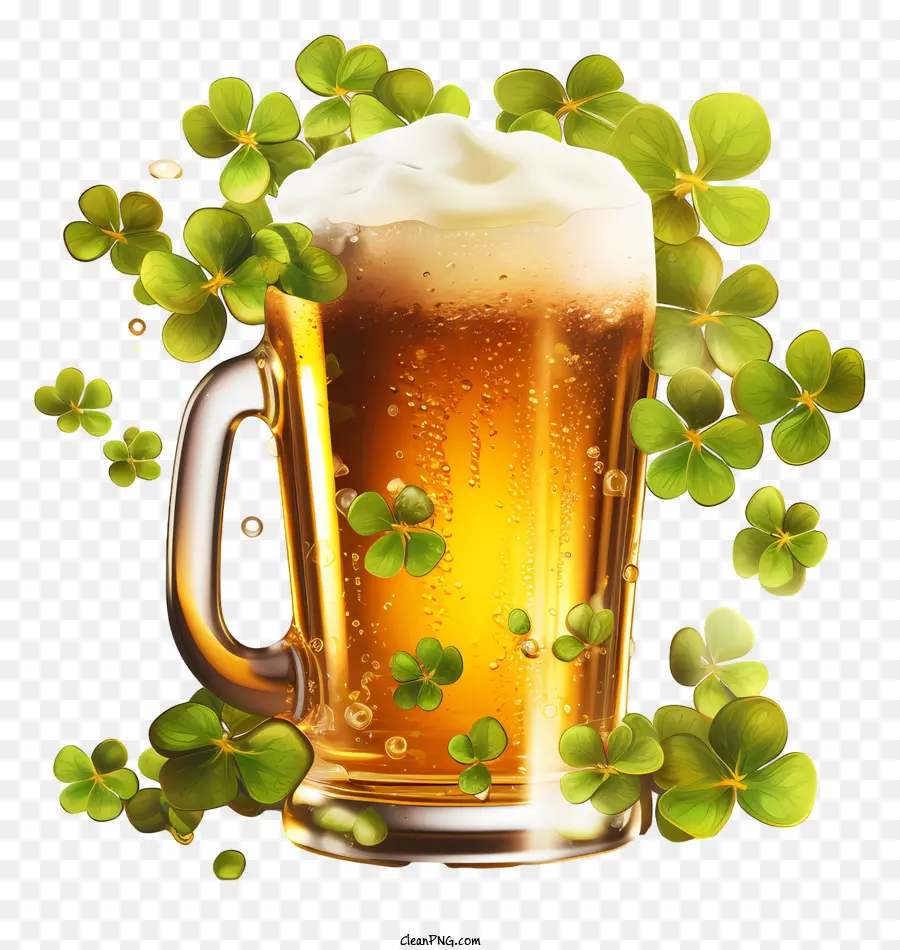 St. Patrick ' s Day - Lebendiges, lebhaftes Bier mit Schamrocks, perfekt für Feierlichkeiten