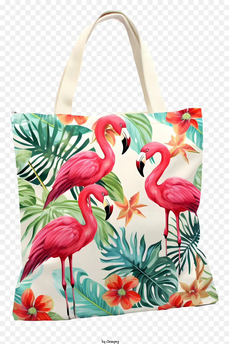tote bag tote bag pink flamingo pattern floral print large tote bag