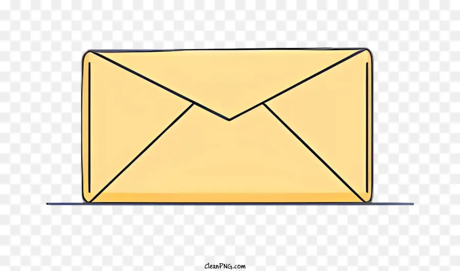 Cartoon Yellow Envelope Klappe Offene Hüllkurve zerrissener Buchstabe flache Grafik - Gelbumschlag mit zerrissenem Buchstaben auf schwarzem Hintergrund