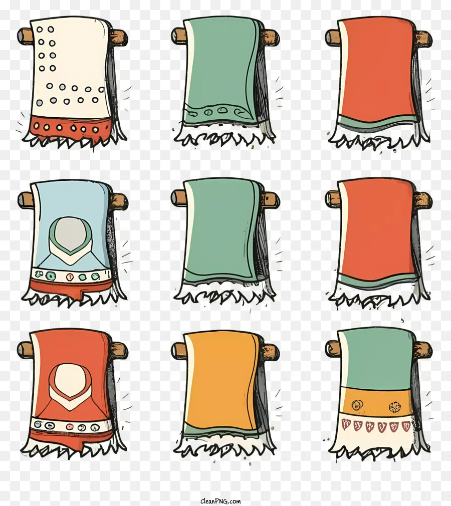 Phim hoạt hình áo sơ mi áo len áo - Sáu quần áo của các loại và màu sắc khác nhau