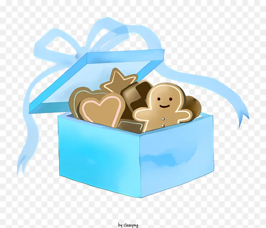 Cartoon Geschenkbox Cookies Herzförmiges Keks-Weihnachtsbaum-Kekse Geschenkbox - Kekse in Geschenkbox, Herz und Baumform, Bogenschaum
