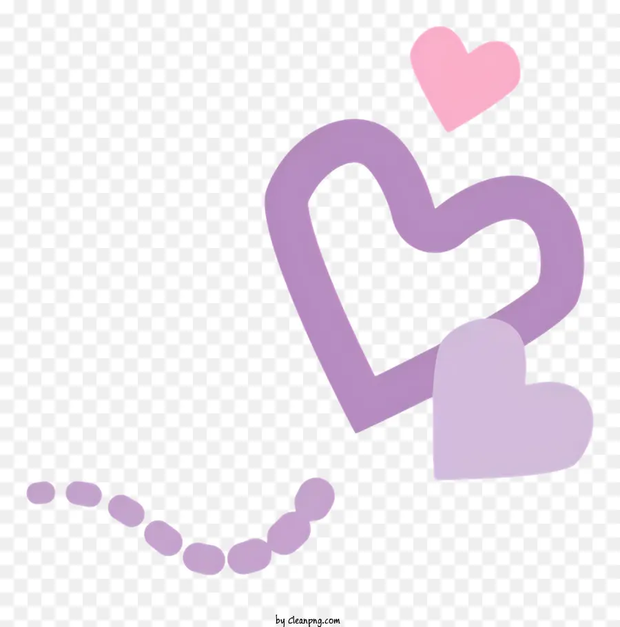 Trái Tim Vẽ - Vẽ của hai trái tim được kết nối với màu tím và hồng