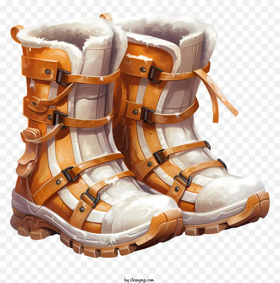 Boots mùa đông Boots Boots Boots Boots Boots màu đen Boots - Đôi giày tuyết lót lông với dây buộc và trên giống như da