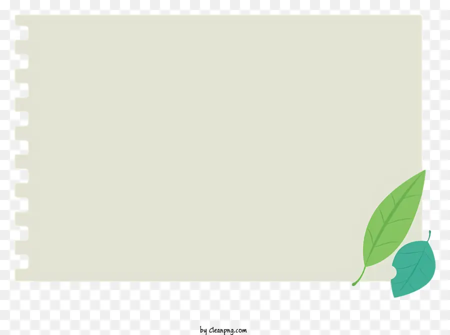 grünes Blatt - Grünes Blatt auf gebogener weißer Seite