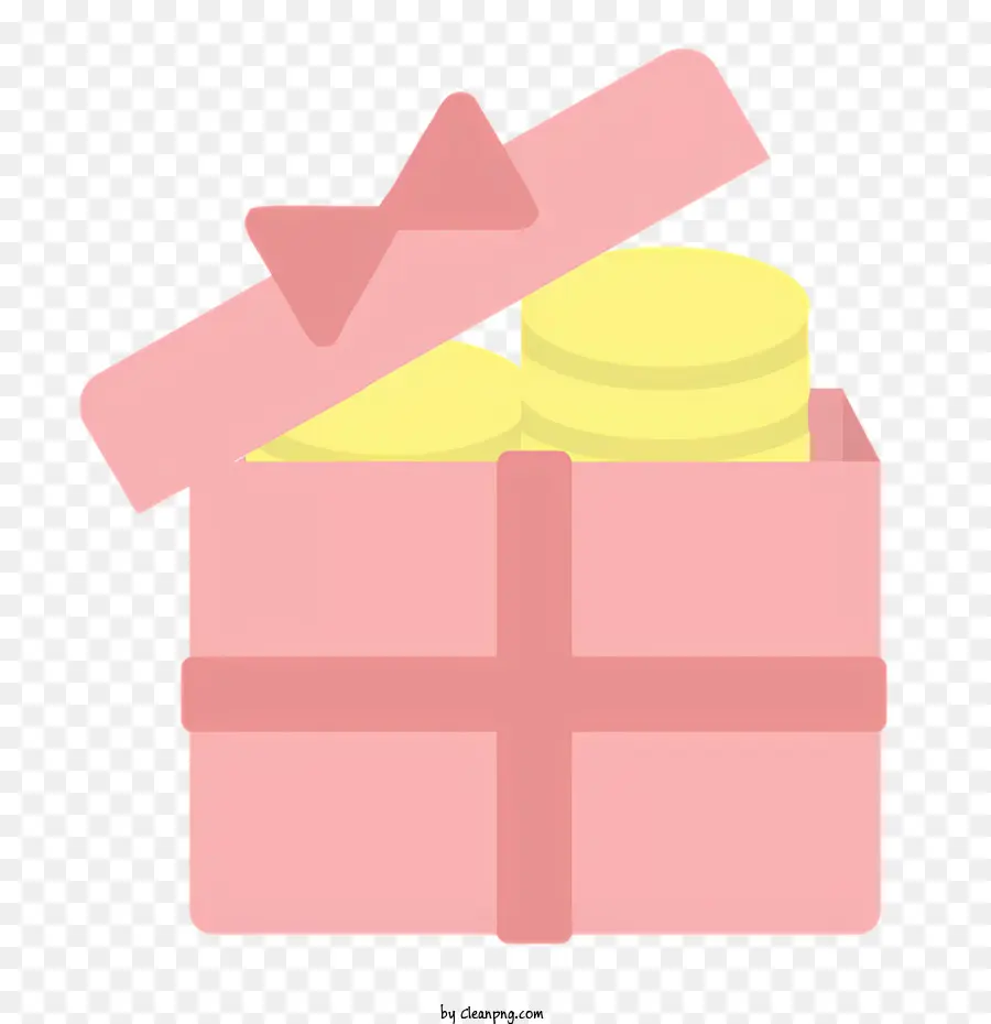 hộp quà - Hộp quà màu hồng với tiền vàng bên trong