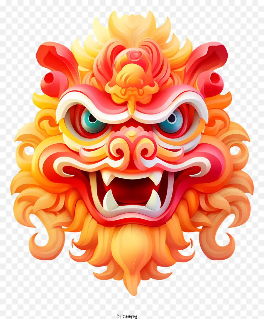 il nuovo anno cinese - Fierce, Gold Lion Head trasmette paura, potere
