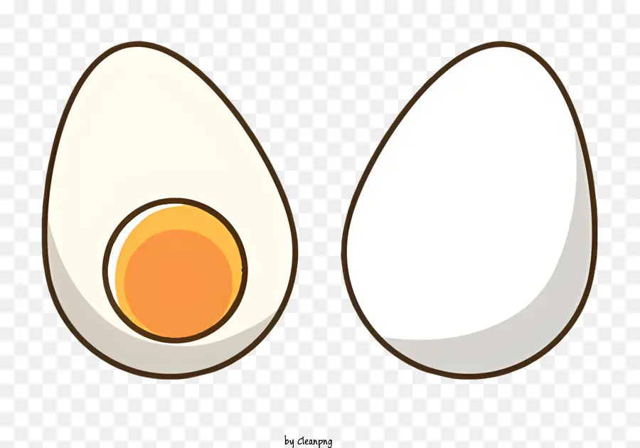 uovo - Stile cartone animato, bassa qualità, uovo giallo pallido