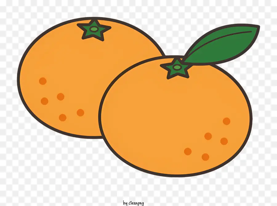 cartoon oranges ripe oranges green leaves split orange