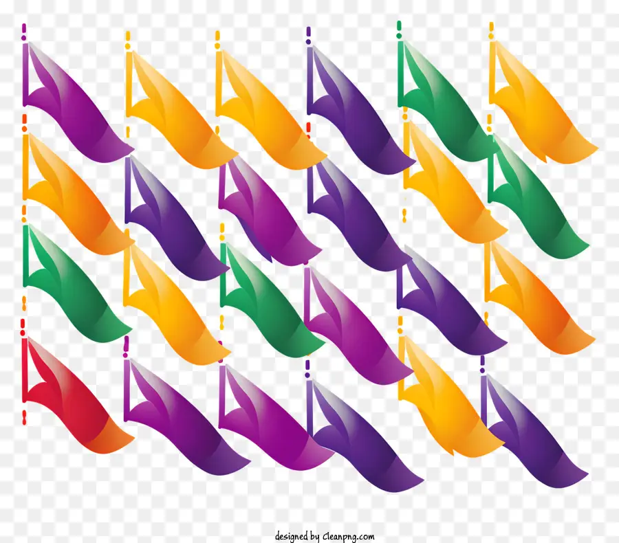 Orange - Farbenfrohe Flaggen aus verschiedenen Materialien fliegen
