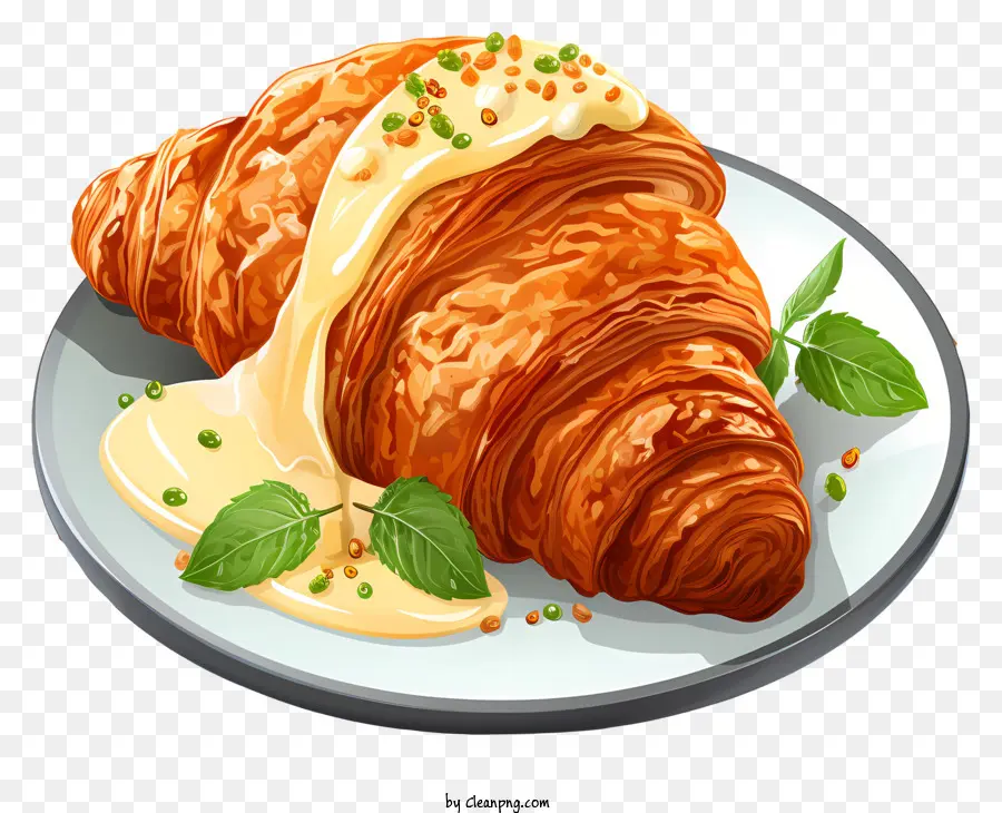 croissant pastry recipe creamy sauce golden color