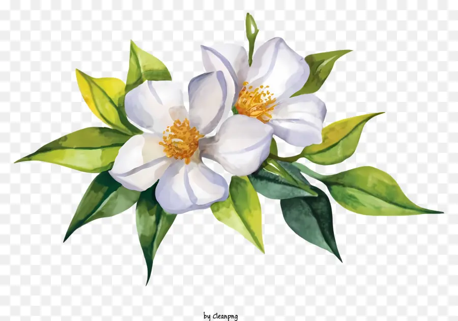 Fiori del cartone animato sfondo scuro bianco Bloom piena - Delicati fiori bianchi su sfondo scuro Emudo tranquillità