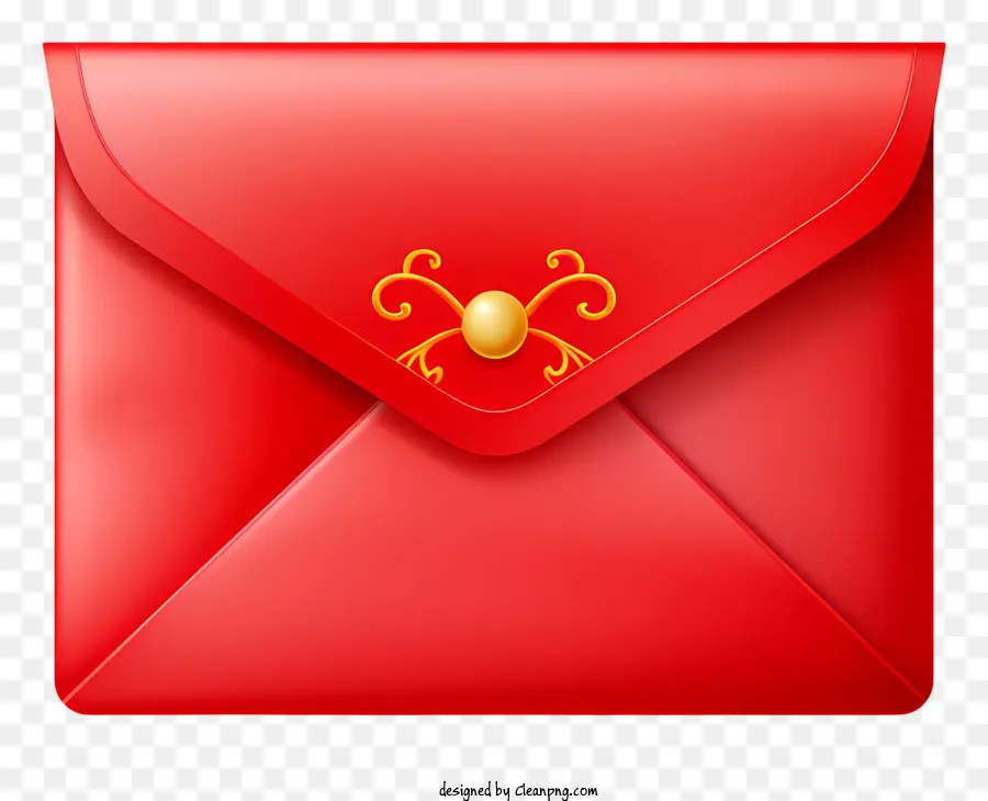 Chinesisches Neujahr - Roter Umschlag mit Goldverschluss und Schloss