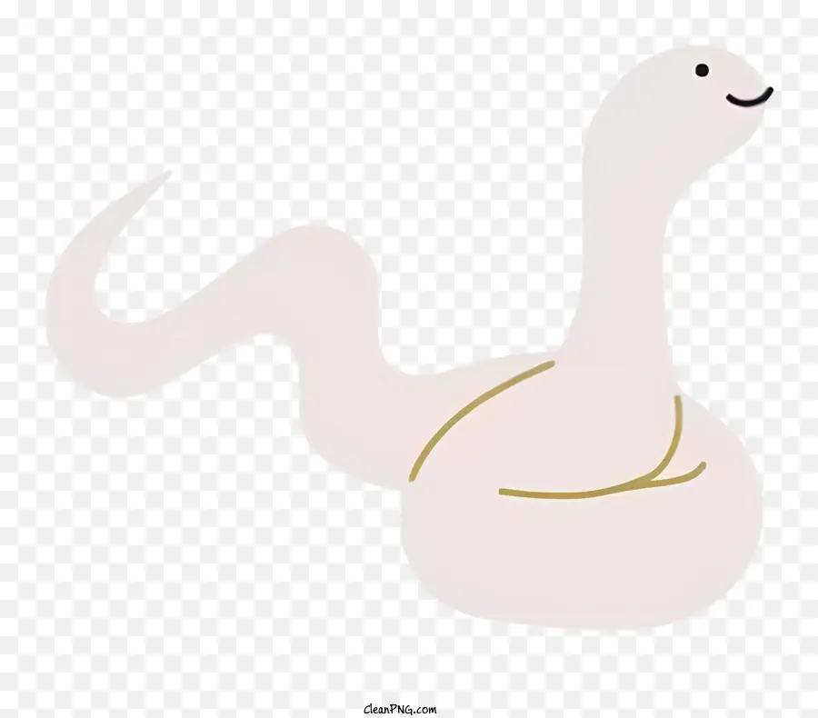 cartoni animati da cartone animato a lungo raggomitolato - Serpente lungo e sottile con corpo bianco e coda gialla