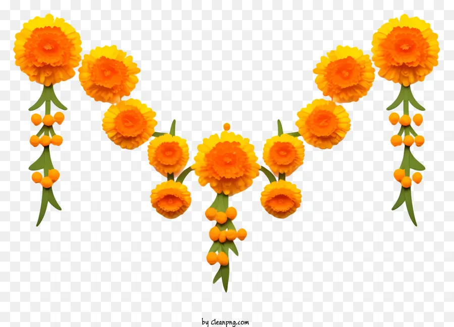 ghirlanda di fiori - Giove circolare di fiori arancioni su sfondo scuro