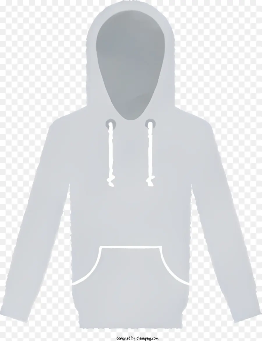 Cartoon Grey Hoodie White Logo Hoodie in der Nähe von Hoodie Long Sleeve Hoodie - Hellgrauer Hoodie mit weißem Logo und gerippter Saum