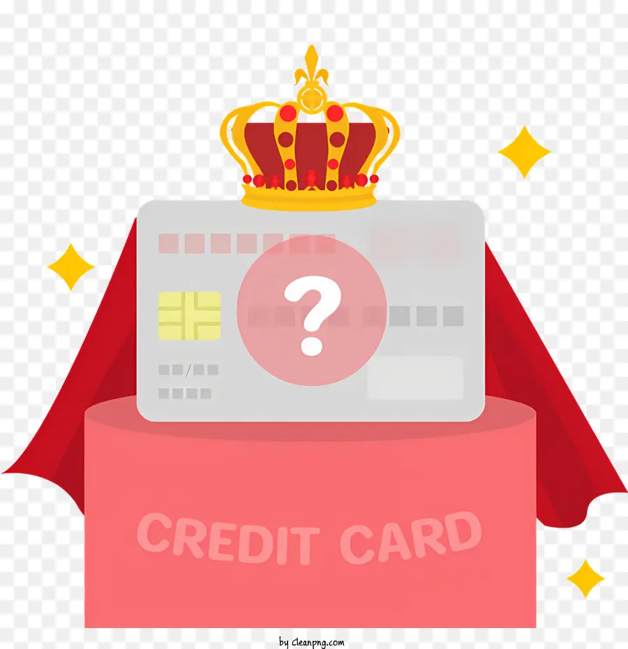 Kreditkarte - Gekrönte Kreditkarte mit Fragezeichensymbol
